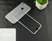 Скрийн протектор от закалено стъкло Full Screen за Apple iPhone 6 Plus 5.5 / Apple iPhone 6s Plus 5.5 сребриста алуминиева извита лайсна